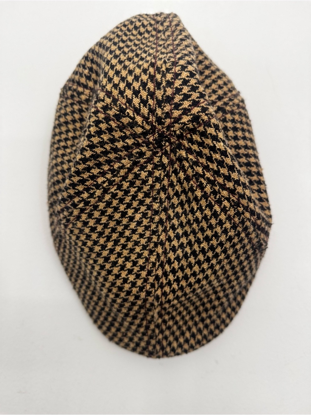 Sperry Brown & Black Houndstooth Newsboy Cap